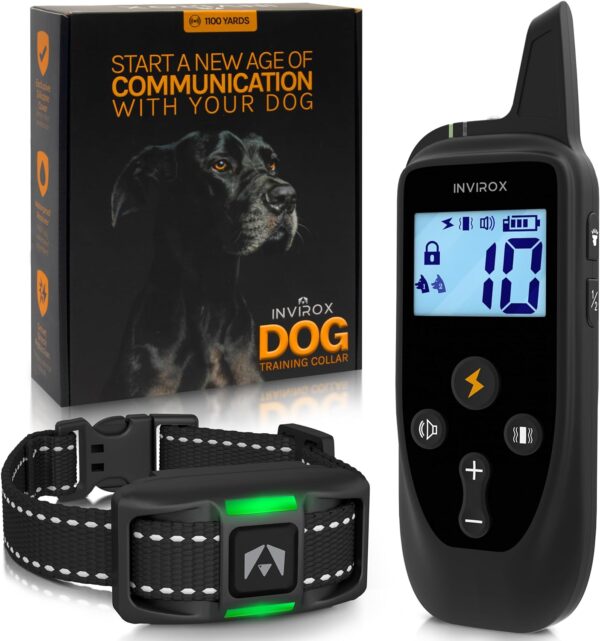 INVIROX Dog Shock Collar [2024 Edition] 123 Levels Dog Training Collar with Remote 1100yd Range E Collar for Dogs Training 100% Waterproof Rechargeable Shock Collar with Remote - Image 2