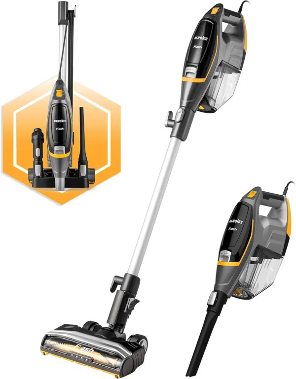 Eureka Flash Lightweight Stick Vacuum Cleaner, 15KPa Powerful Suction, 2 in 1 Corded Handheld Vac for Hard Floor and Carpet, Black - Image 8