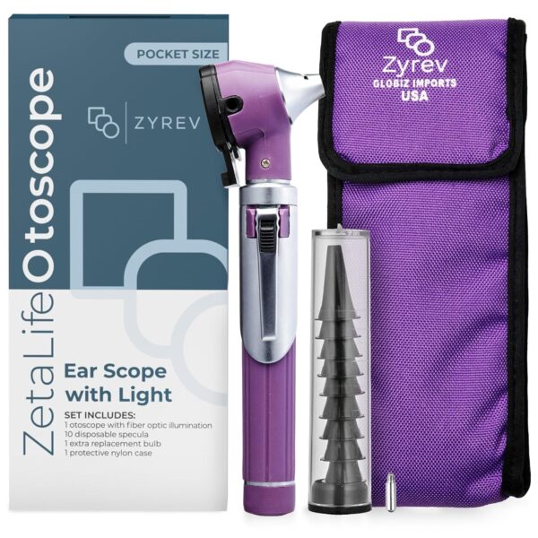 Zyrev ZetaLife Otoscope - Ear Scope with Light, Ear Infection Detector, Pocket Size (Purple Color) - Image 2