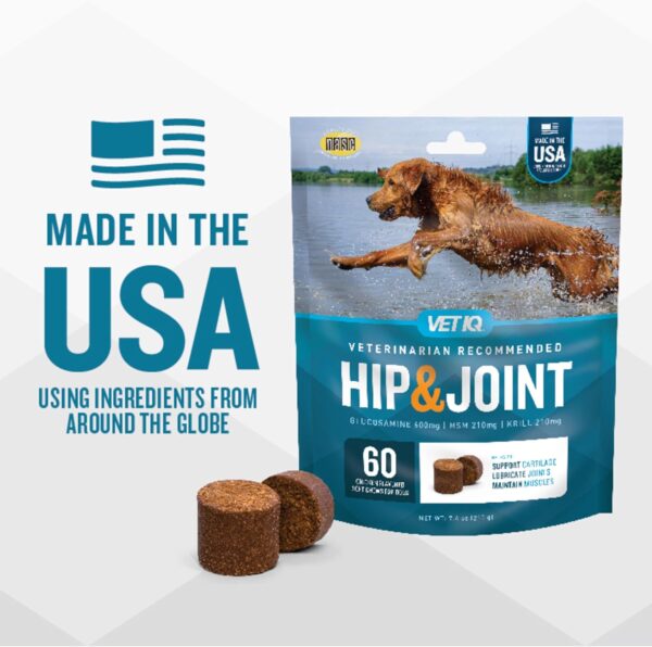 VetIQ Glucosamine Hip & Joint Supplement for Dogs, 180 Soft Chews, Dog Joint Support Supplement with MSM and Krill, Dog Health Supplies Large & Small Breed, Chicken Flavored Chewables - Image 6