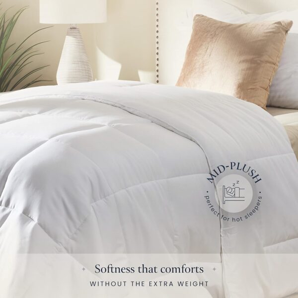 BELADOR White Comforter Duvet Insert Twin Size Bed Comforter- All-Season Down Alternative Comforters, Mid-Plush Lightweight Comforter, Box Quilted Siliconized Fiberfill Oeko-Tex Hotel Comforter - Image 4