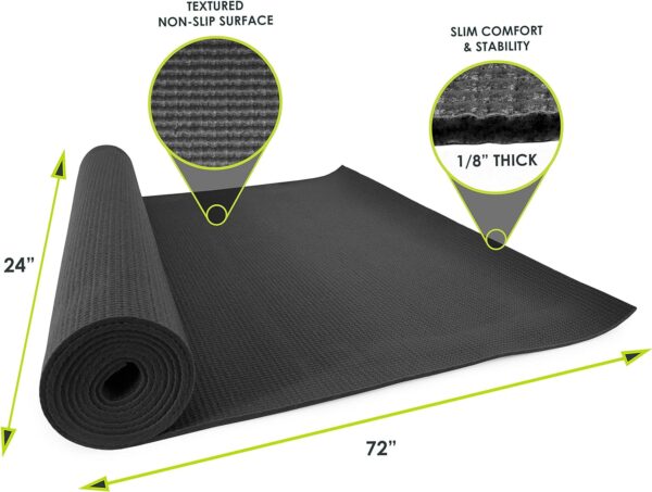 ProsourceFit Classic Yoga Mat 1/8” (3mm) Thick, Extra Long 72-Inch Lightweight Fitness Mat with Non-Slip Grip for Yoga, Pilates, Exercise - Image 5