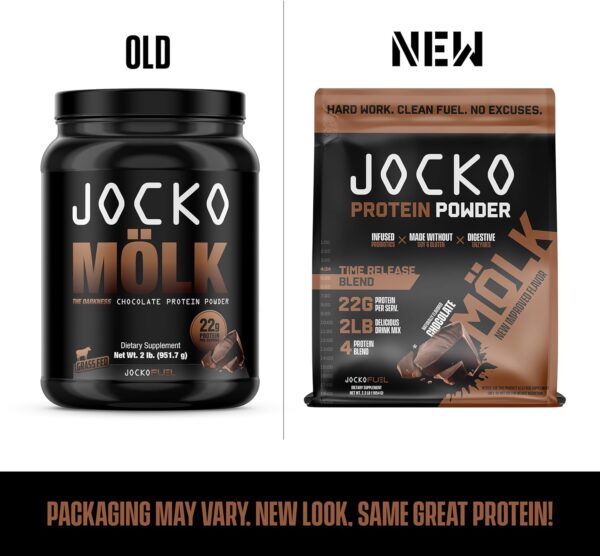 Jocko Mölk Whey Protein Powder - Keto, Probiotics, Grass Fed, Digestive Enzymes, Amino Acids, Sugar Free Monk Fruit Blend - Supports Muscle Recovery & Growth (2 LB, Chocolate) - Image 3