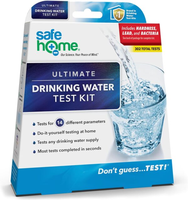 Safe Home Drinking Water Test Kit – DIY Testing for Hardness, Lead, Bacteria, Copper, Fluoride, and More – City Water or Well Water (Tests 14 Parameters – 302 Total Tests Per Kit) - Image 2