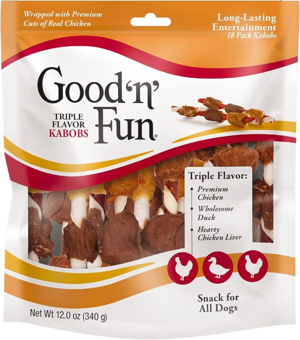 Good'n'Fun Triple Flavored Rawhide Kabobs for Dogs, 12 Oz (3 Pack) - Image 3