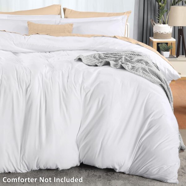 Utopia Bedding Duvet Cover Queen Size Set - 1 Duvet Cover with 2 Pillow Shams - 3 Pieces Comforter Cover with Zipper Closure - Ultra Soft Brushed Microfiber, 90 X 90 Inches (Queen, White) - Image 4