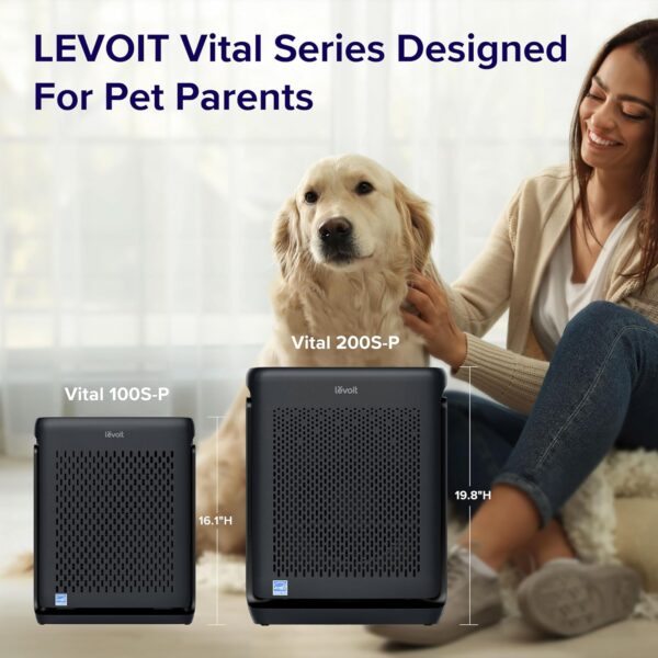 LEVOIT Air Purifiers for Home Large Room Up to 1800 Ft² in 1 Hr with Washable Filters, Air Quality Monitor, Smart WiFi, HEPA Sleep Mode for Allergies, Pet Hair, Pollen in Bedroom, Vital 200S-P, Black - Image 14