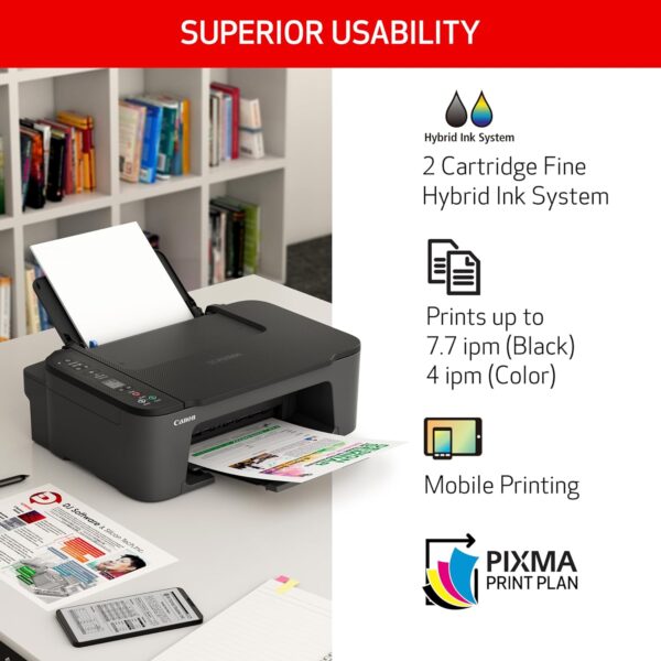 Canon PIXMA TS3520 Compact Wireless All-in-One Printer, Black - Image 5