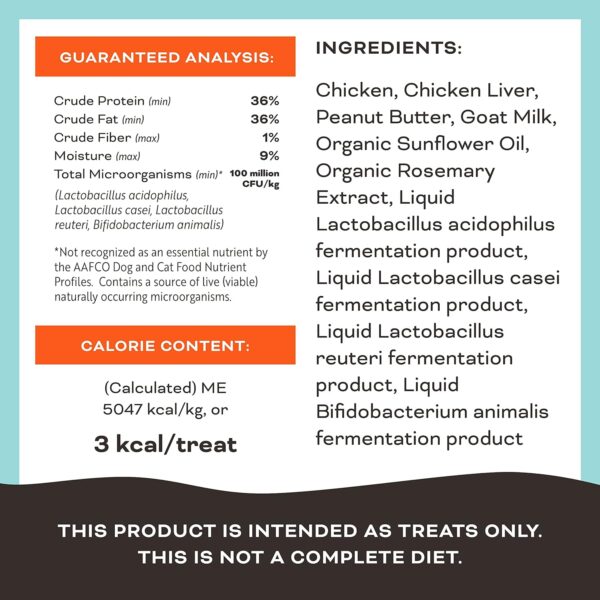 Primal Freeze Dried Dog Treats; Chicken & Peanut Butter Dog Treats with Goat Milk for Dogs, You're My Butter Half, Grain Free Training Treats for Dogs with Probiotics, 2 oz (Pack of 2) - Image 7