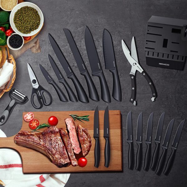 RAXCO Knife Set,Knives Set for Kitchen-8 set of knives,8 steak knife set,3 Kitchen accessories,cuchillos para cocina(19-1) - Image 7