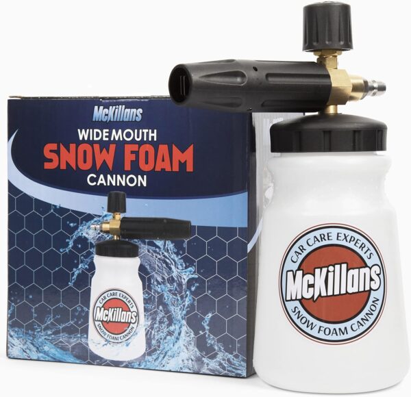 McKillans Pressure Washer Gun with Swivel and 3/8" Male Plug and Wide Mouth Snow Foam Cannon Equipped with 1/4” Quick Connector Coupler - Image 7