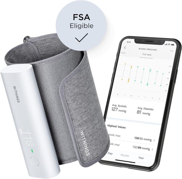 Withings BPM Connect - Digital Blood Pressure Cuff & Heart Rate Monitor - Blood Pressure Machine Arm Cuff, FDA Cleared, FSA/HSA Eligible, IOS & Android - Image 3