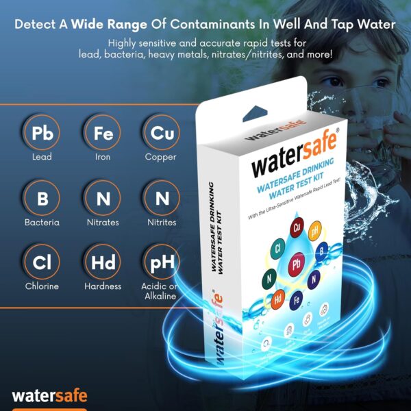 The Original Water Testing Kit for Drinking Water, Well and Tap Water, Sensitive Lead in Water Test, Bacteria, Hardness, pH, Nitrates, Easy Instructions, Lab-Accurate Results, 1 Kit - Image 8