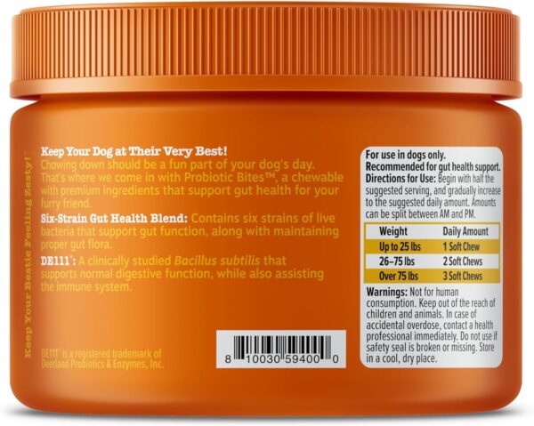 Zesty Paws Probiotic for Dogs - Probiotics for Gut Flora, Digestive Health, Occasional Diarrhea & Bowel Support - Clinically Studied DE111 Dog Supplement Soft Chews for Pet Immune System, 50 Count - Image 7