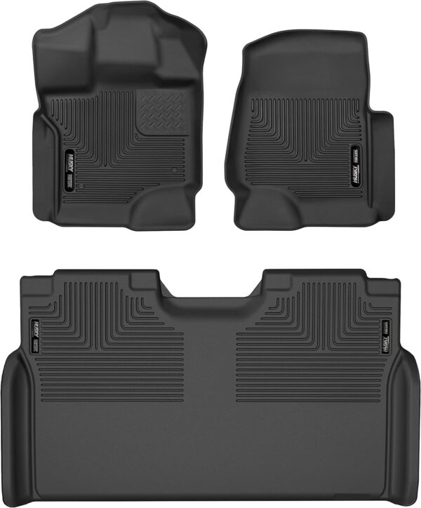 Husky Liners - Weatherbeater | Fits 2015 - 2024 Ford F-150 SuperCrew (includes 22 - 24 Lightning Models) w/o Fold Flat Storage - Front & 2nd Row Liner - Black, 3 pcs. | 94041 - Image 2