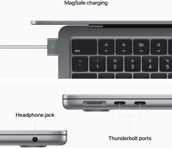 Apple 2022 13'' MacBook Air with M2 chip, 8 core CPU, 10 core GPU, 16GB RAM, 1TB SSD Storage - Space Gray (Z15T0005K) - Image 7