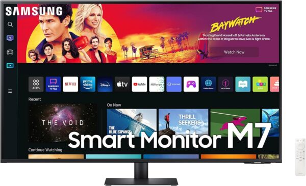 SAMSUNG 43" M70B Series 4K UHD USB-C Smart Monitor & Streaming TV, 4ms, 60Hz, HDR10, Wireless Display, Gaming and IoT Hubs, Alexa Built-in, 2022, LS43BM702UNXZA, Black - Image 2