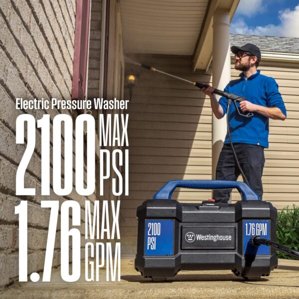 Westinghouse ePX3100v Electric Pressure Washer, 2100 Max PSI 1.76 Max GPM, Built-in Carry Handle & Universal 15” Pressure Washer Surface Cleaner Attachment - Image 4