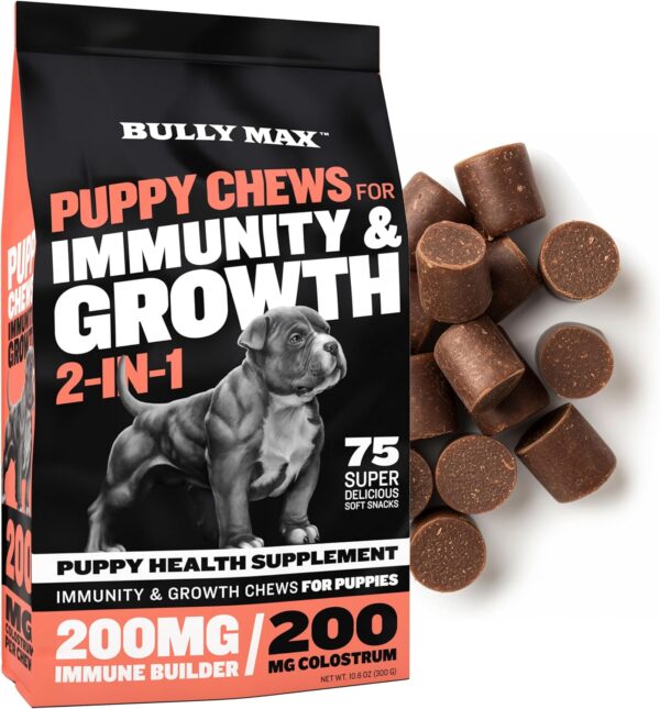 Bully Max 2-in-1 Puppy Soft Chews for Immunity & Growth - Puppy Dog Food Supplements and Vitamins for Health & Immune Support - Essential Dog Multivitamin for All Breeds, Small & Large Breed Puppies - Image 2