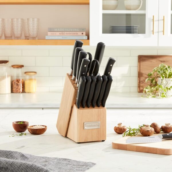 CUISINART Block Knife Set, 15pc Cutlery Knife Set with Steel Blades for Precise Cutting, Lightweight, Stainless Steel, Durable & Dishwasher Safe, C77TR-15P - Image 6