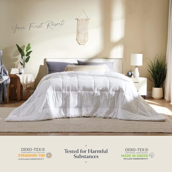 BELADOR White Comforter Duvet Insert Twin Size Bed Comforter- All-Season Down Alternative Comforters, Mid-Plush Lightweight Comforter, Box Quilted Siliconized Fiberfill Oeko-Tex Hotel Comforter - Image 9