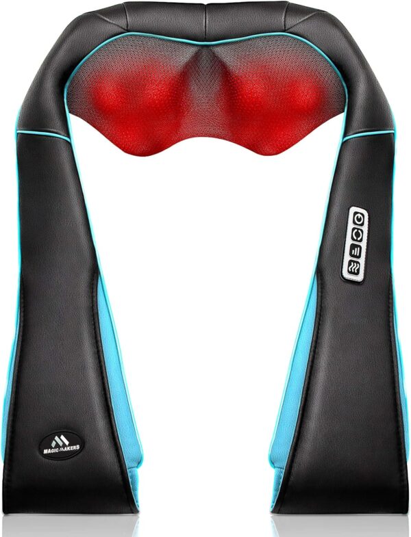 MagicMakers Neck Massager with Heat - Electric Shiatsu Deep Kneading Back Massage for Neck Pain, Shoulder, Waist, Relax Gift for Her/Him/Women/Men/Dad/Mom/Christmas/Mothers Day/Fathers Gifts - Image 2