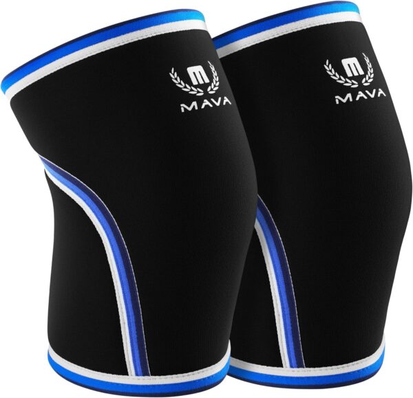 Mava Sports Knee Compression Sleeve & Knee Sleeves for Weightlifting Men & Women - 7mm Neoprene for Cross Training WOD, Gym, Squats & Weightlifting - Image 2