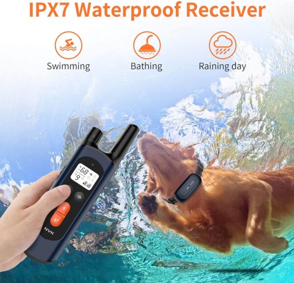 NVK Shock Collar, Dog Training Collar with Remote for Medium Large Dogs, Rechargeable Dog Shock Collar with Shock, Vibration, Beeps Modes, IPX7 Waterproof, Range up to 1600Ft - Image 6