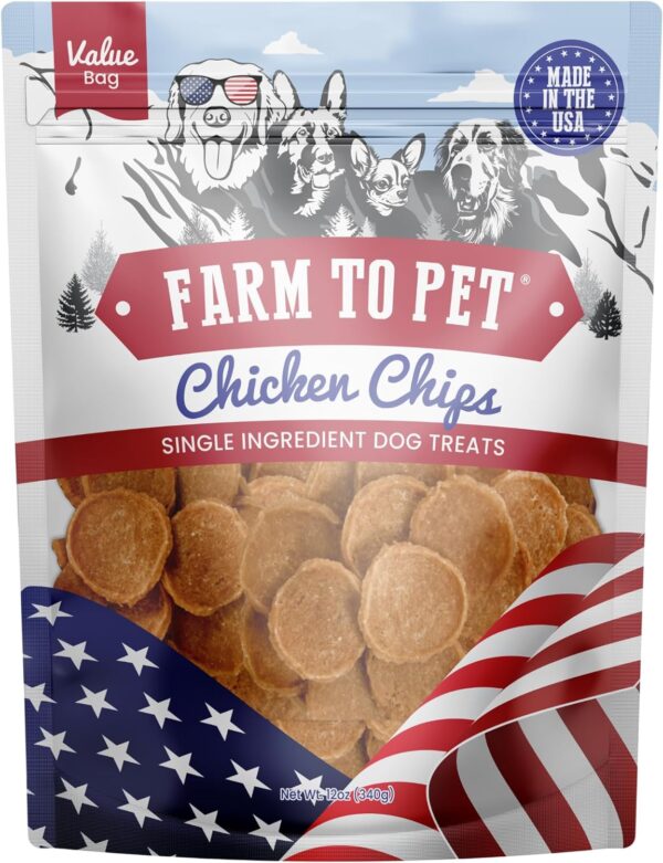 Farm To Pet Chicken Chips for Dogs - Single Ingredient All Natural Dog Treats for Small, Medium, & Large Dogs | Healthy Training Treats for All Breeds & Puppies | Made in USA - Image 2