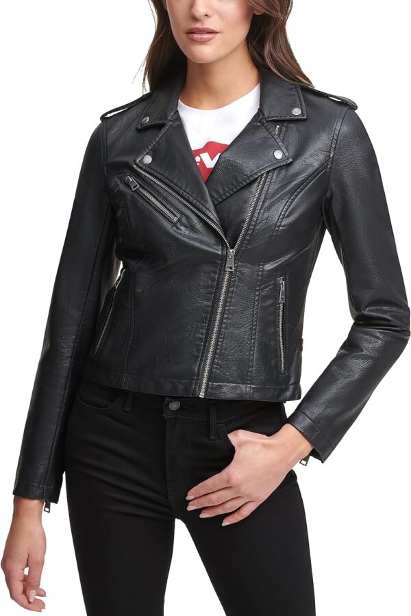 Levi's Women's The Classic Faux Leather Moto Jacket (Regular & Plus Size) - Image 3