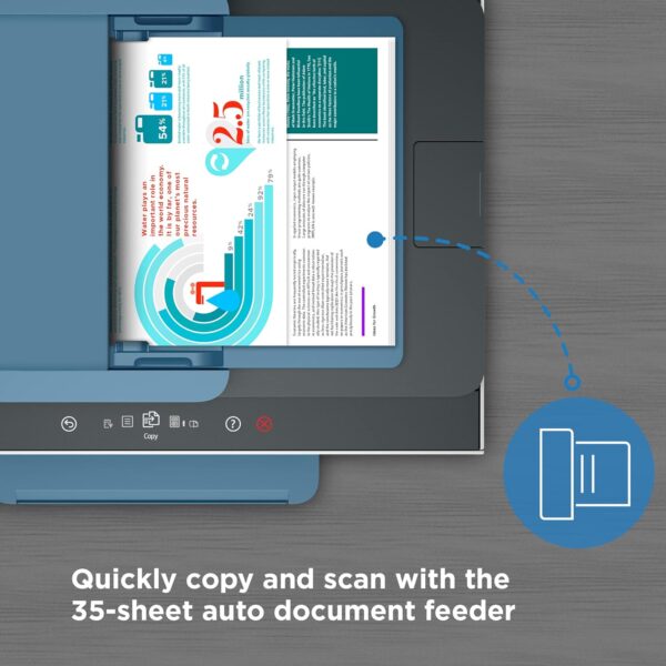 HP Smart -Tank 7602 Wireless Cartridge-free all in one printer, up to 2 years of ink included, mobile print, scan, copy, fax, auto doc feeder, featuring an app-like magic touch panel (28B98A) - Image 15
