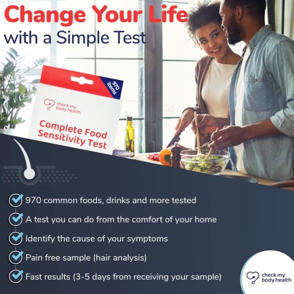 Check My Body Health | Complete Food Sensitivity Test | Check for 970 Different Intolerances | Easy to Use Home Hair Strand Testing Kit & Intolerance Screening for Adults | Results in 5 Days - Image 6