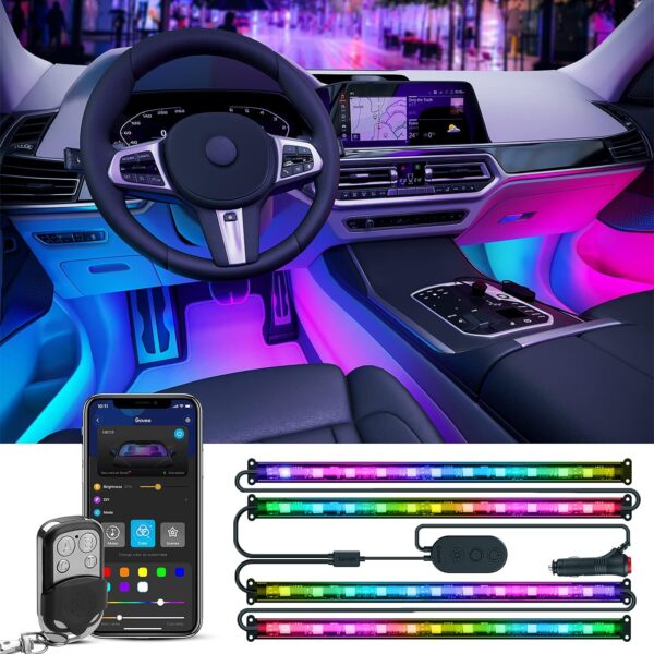 Govee Interior RGBIC Car Lights with Smart App Control, Music Sync Mode, DIY Mode and Multiple Scene Options, 2 Lines Design LED Lights for Cars, Trucks, SUVs - Image 2