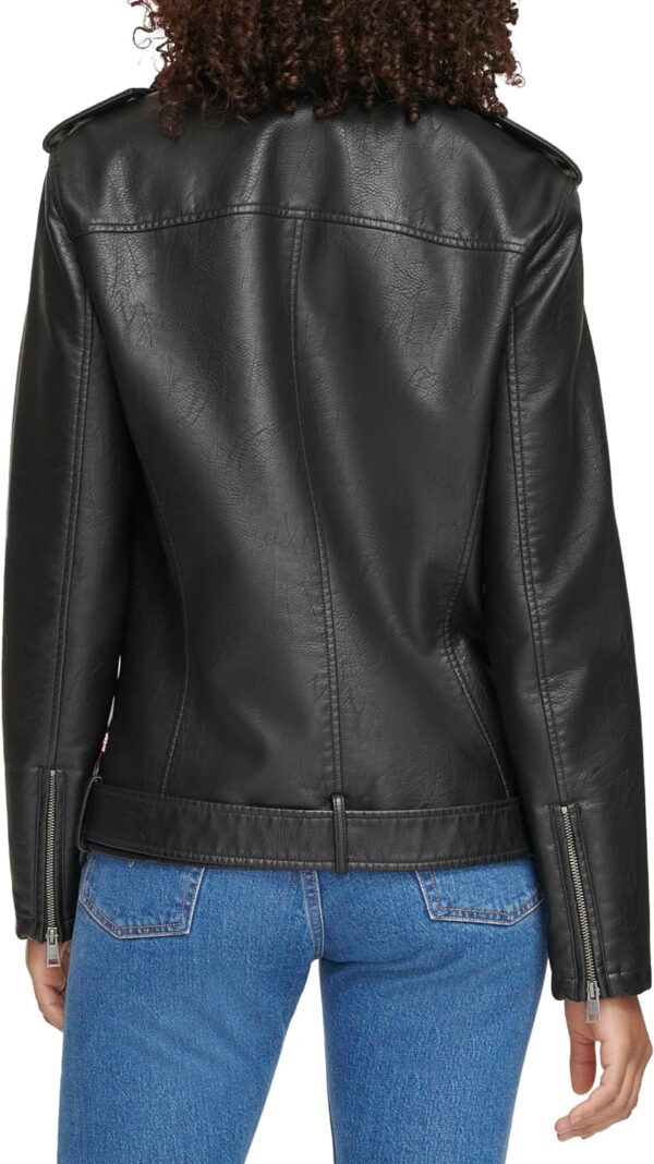 Levi's Women's Oversized Faux Leather Belted Motorcycle Jacket (Standard & Plus Sizes) - Image 5