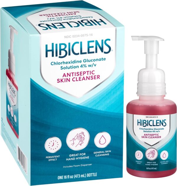 Hibiclens – Antimicrobial, Antiseptic Soap and Skin Cleanser – Foaming Pump Included – 16 oz – for Home and Hospital – 4% CHG - Image 3