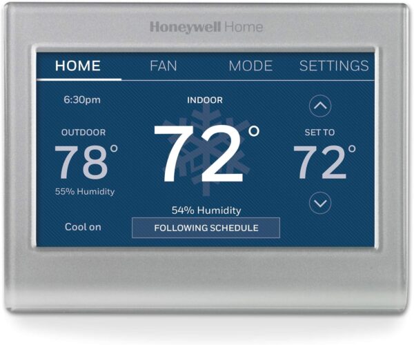 Honeywell Home RTH9585WF Wi-Fi Smart Color Thermostat, 7 Day Programmable, Touch Screen, Energy Star, Alexa Ready, C-Wire Required, Not Compatible with Line Volt Heating Gray - Image 2