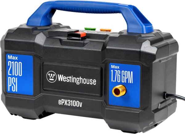 Westinghouse ePX3100v Electric Pressure Washer, 2100 Max PSI 1.76 Max GPM, Built-in Carry Handle, Detachable Foam Cannon, Pro-Style Steel Wand, 4-Nozzle Set, for Cars/Fences/Driveways/Home/Patios - Image 10