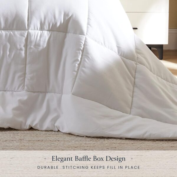 BELADOR White Comforter Duvet Insert Twin Size Bed Comforter- All-Season Down Alternative Comforters, Mid-Plush Lightweight Comforter, Box Quilted Siliconized Fiberfill Oeko-Tex Hotel Comforter - Image 6