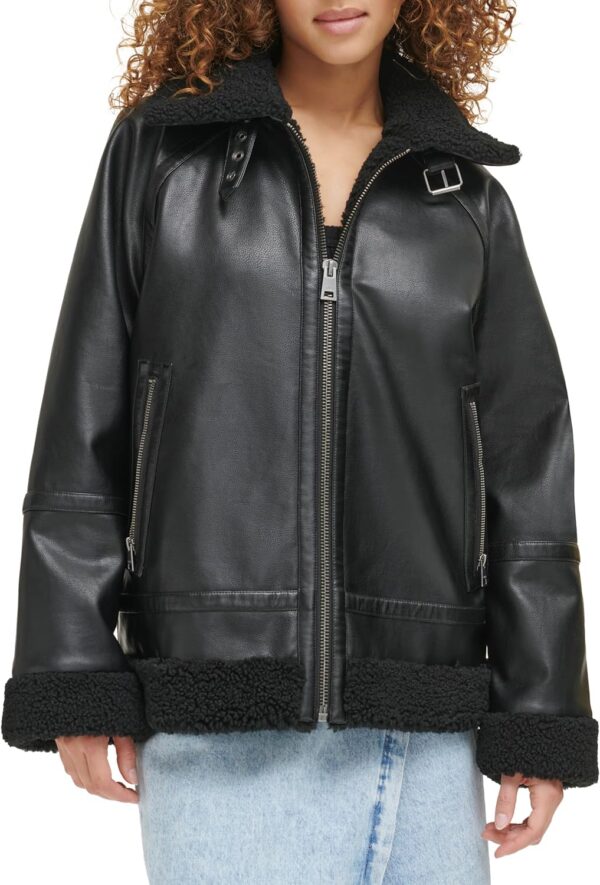 Levi's Women's Faux Leather Relaxed Aviator Jacket - Image 2