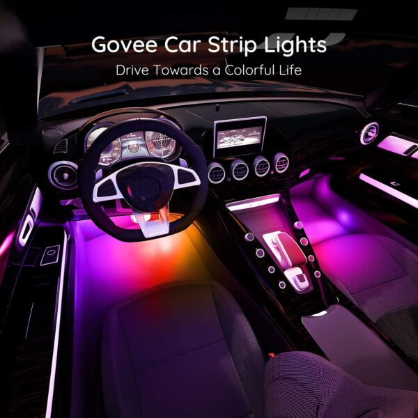 Govee Interior RGBIC Car Lights with Smart App Control, Music Sync Mode, DIY Mode and Multiple Scene Options, 2 Lines Design LED Lights for Cars, Trucks, SUVs - Image 5