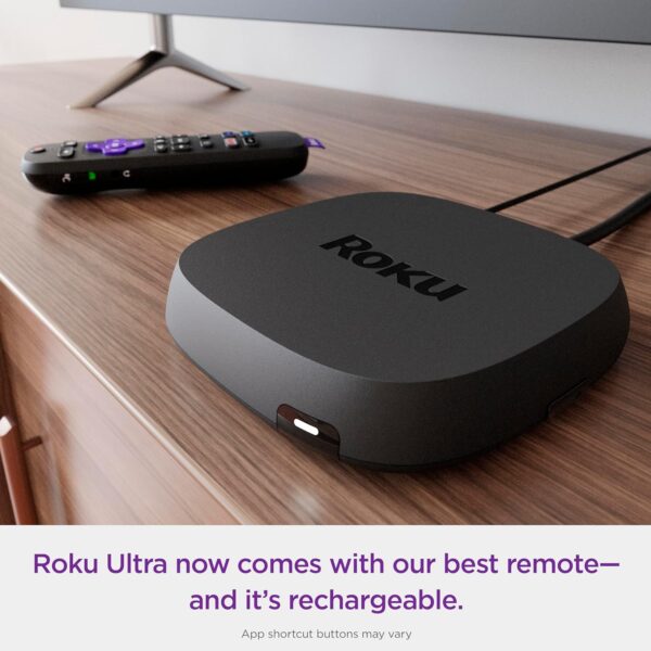 Roku Ultra | The Ultimate Streaming Device 4K/HDR/Dolby Vision/Atmos, Rechargeable Roku Voice Remote Pro, Ethernet Port, Hands-Free Controls, Lost Remote Finder, Free & Live TV - Image 10