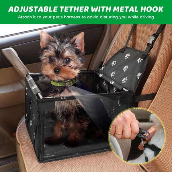 GENORTH Small Dog Car Seats for Small Dogs,Upgrade Folding Puppy/Pet Car Seat with PVC Frame Construction, Dog Booster Seats for Small Pets - Image 4