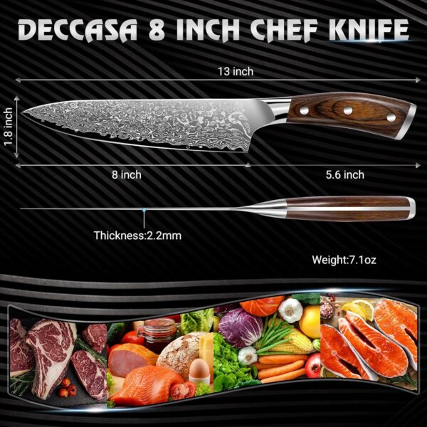 8-Inch Professional Chef's Knife - High Carbon German Stainless Steel Blade - Ergonomic Pakkawood Handle - Super Sharp for Precision Cooking - Gift Box Included - Image 4