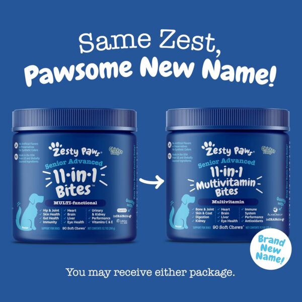 Zesty Paws Multivitamin Treats for Dogs - Glucosamine Chondroitin for Joint Support + Digestive Enzymes & Probiotics - Grain Free Dog Vitamin for Skin & Coat + Immune Health Chicken - Advanced - 90ct - Image 7