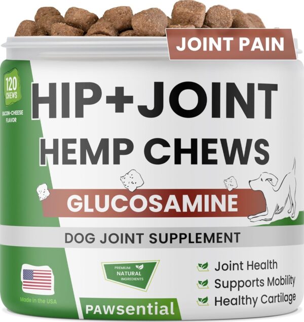 Advanced Hemp Chews | Dogs Hip Joint Pain Relief | Turmeric + Glucosamine | Hip & Joint Supplement Large Breed - Hemp Treats for Joint Health - Chondroitin MSM Hemp Oil Pills - Senior Dog - Image 2