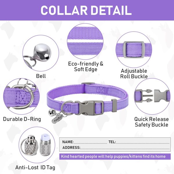 GAMUDA Small Pet Harness Collar and Leash Set, Step in No Chock No Pull Linen Fabric Soft Mesh Dog Vest Harnesses Reflective for Dogs Puppy Cats Kitten Rabbit (Purple, S) - Image 8