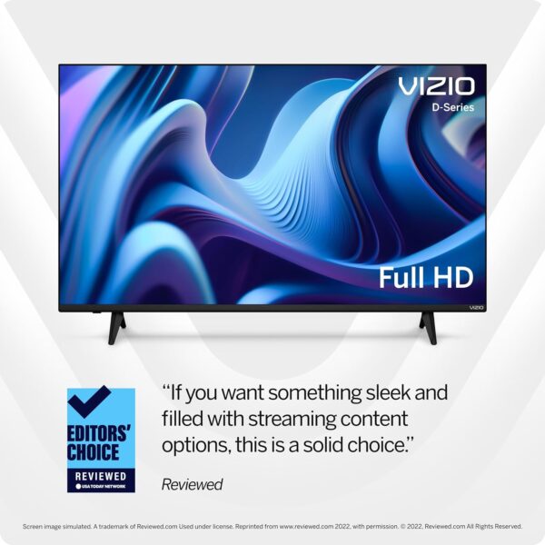 VIZIO 40-inch D-Series Full HD 1080p Smart TV with AMD FreeSync, Apple AirPlay and Chromecast Built-in, Alexa Compatibility, D40f-J09, 2022 Model - Image 10