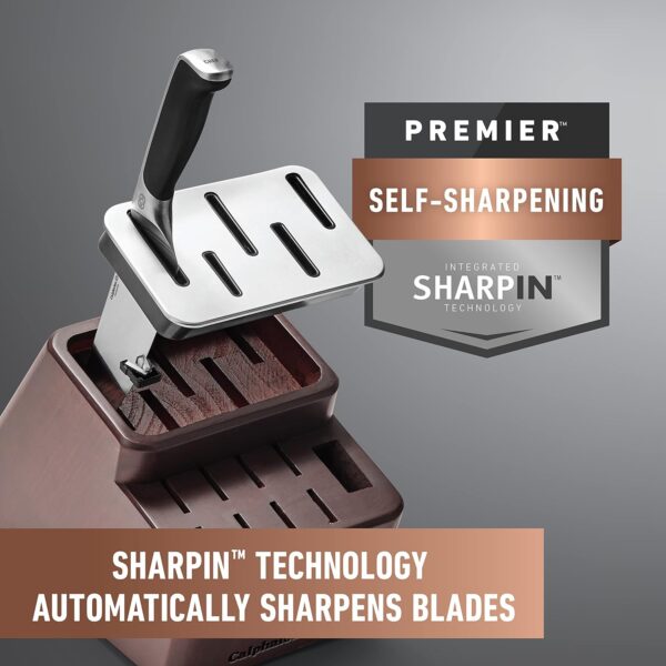 Calphalon Premier SharpIN Knife Set with Sharpening Knife Block, 15-Piece Carbon Steel Kitchen Knife Set - Image 5