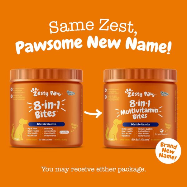 Zesty Paws Multivitamin Treats for Dogs - Glucosamine Chondroitin for Joint Support + Digestive Enzymes & Probiotics - Grain Free Dog Vitamin for Skin & Coat + Immune Health - Chicken Flavor - 90ct - Image 7