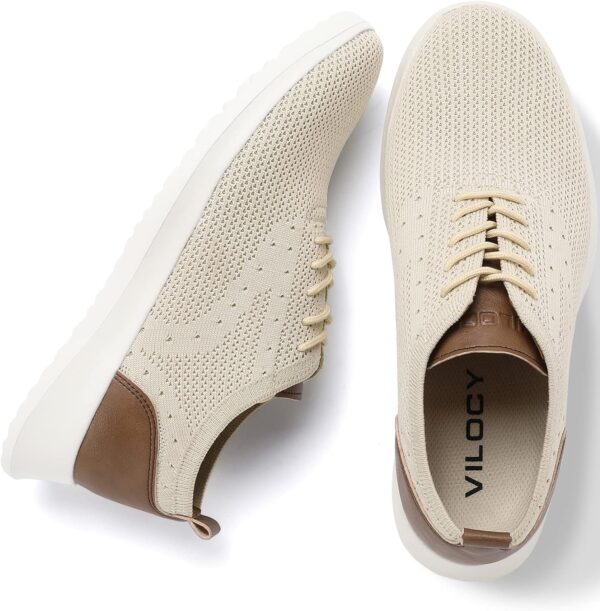 VILOCY Men's Casual Dress Oxfords Shoes Knit Lightweight Breathable Fashion Sneaker - Image 3